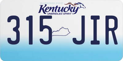 KY license plate 315JIR