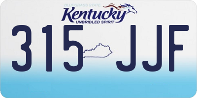 KY license plate 315JJF