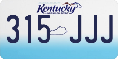 KY license plate 315JJJ