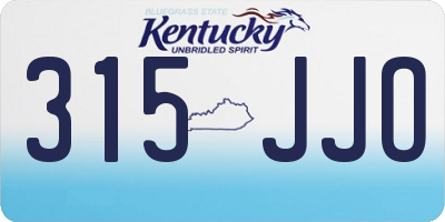 KY license plate 315JJO
