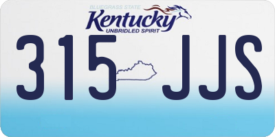KY license plate 315JJS
