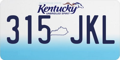 KY license plate 315JKL