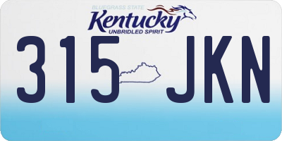 KY license plate 315JKN