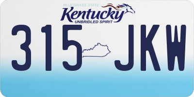 KY license plate 315JKW
