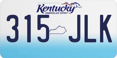 KY license plate 315JLK
