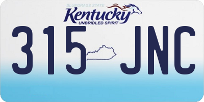KY license plate 315JNC