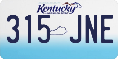 KY license plate 315JNE