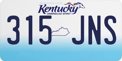 KY license plate 315JNS