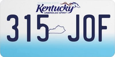 KY license plate 315JOF