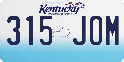 KY license plate 315JOM