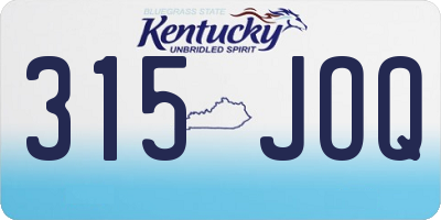 KY license plate 315JOQ