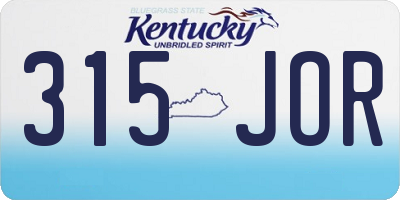 KY license plate 315JOR