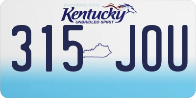 KY license plate 315JOU