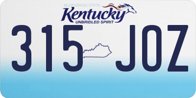 KY license plate 315JOZ