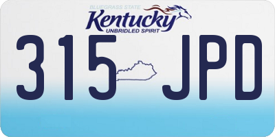 KY license plate 315JPD