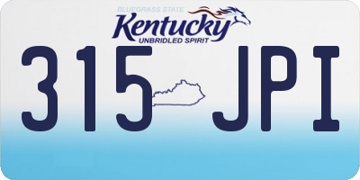 KY license plate 315JPI