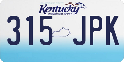 KY license plate 315JPK