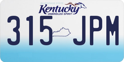 KY license plate 315JPM