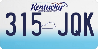 KY license plate 315JQK
