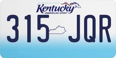 KY license plate 315JQR