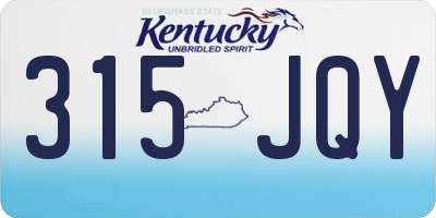 KY license plate 315JQY
