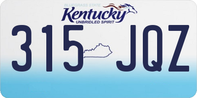 KY license plate 315JQZ