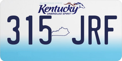 KY license plate 315JRF