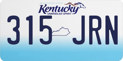KY license plate 315JRN