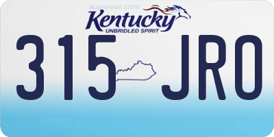 KY license plate 315JRO