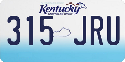 KY license plate 315JRU