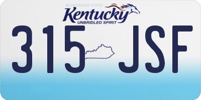 KY license plate 315JSF