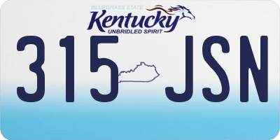KY license plate 315JSN