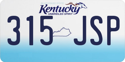 KY license plate 315JSP