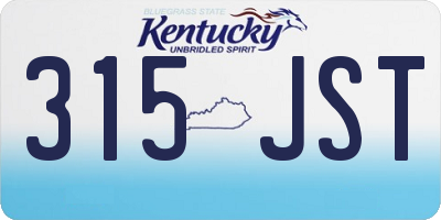 KY license plate 315JST