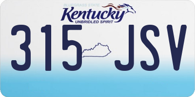 KY license plate 315JSV