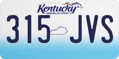KY license plate 315JVS