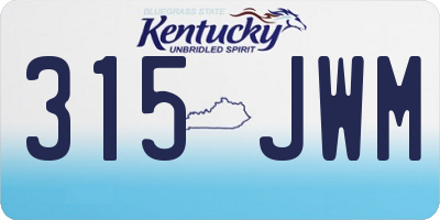KY license plate 315JWM