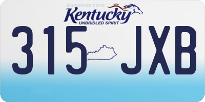 KY license plate 315JXB
