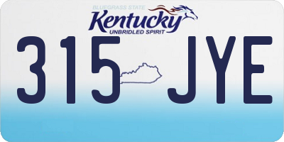 KY license plate 315JYE