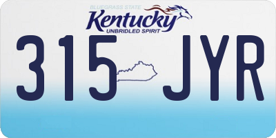 KY license plate 315JYR