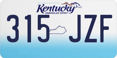 KY license plate 315JZF