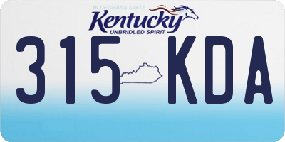 KY license plate 315KDA