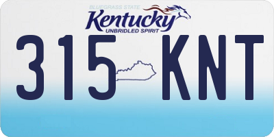 KY license plate 315KNT