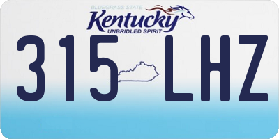 KY license plate 315LHZ