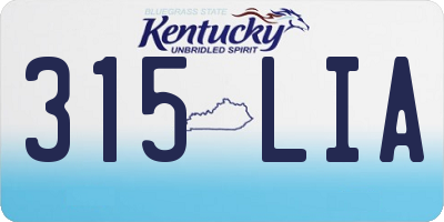 KY license plate 315LIA