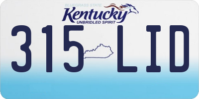 KY license plate 315LID