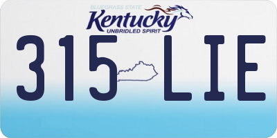 KY license plate 315LIE