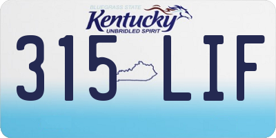 KY license plate 315LIF
