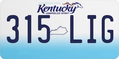 KY license plate 315LIG