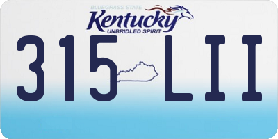 KY license plate 315LII